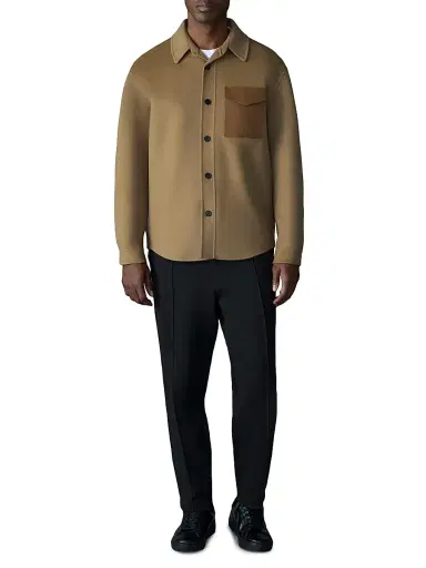 Mackage Men's Emmanuel Wool Overshirt - Light Camel - Size 48 | Thumbnail 2