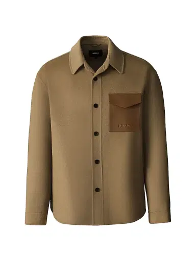 Mackage Men's Emmanuel Wool Overshirt - Light Camel - Size 48 | Thumbnail 1