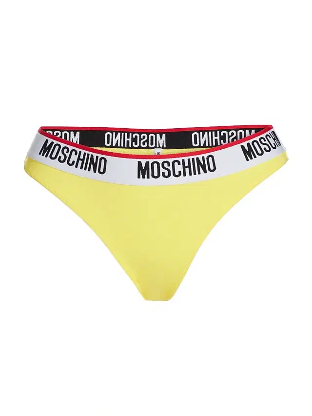 MOSCHINO Women's Donna Logo-Detailed Thong Bikini Bottoms - Yellow