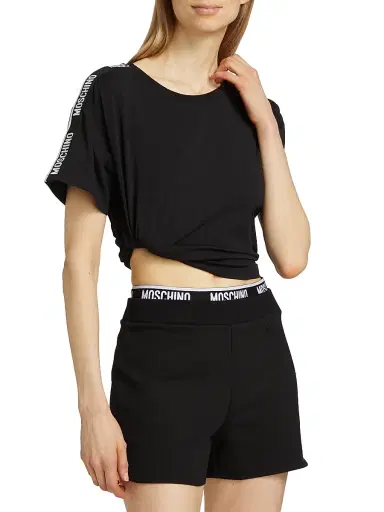 MOSCHINO Women's Mos Under Donna-Velmar T-Shirt - Black - Size Large | Thumbnail 3