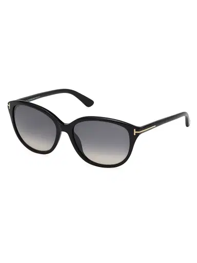 Tom Ford Women's 57MM Rectangle Acetate Sunglasses - Black Gradient Smoke | Thumbnail 1 Tom Ford Women's 57MM Rectangle Acetate Sunglasses - Black Gradient Smoke | Thumbnail 1