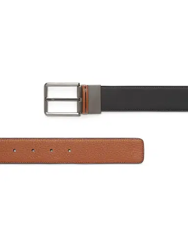 Zegna Men's Reversible Leather Belt - Black Brown - Size 42 | Thumbnail 2