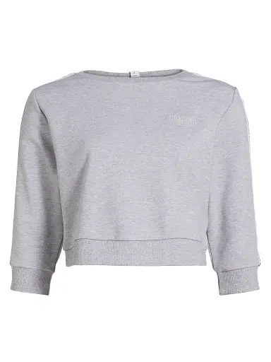MOSCHINO Women's Mos Under Donna-Velmar Crewneck Crop Sweatshirt - Grey - Size XL | Thumbnail 1