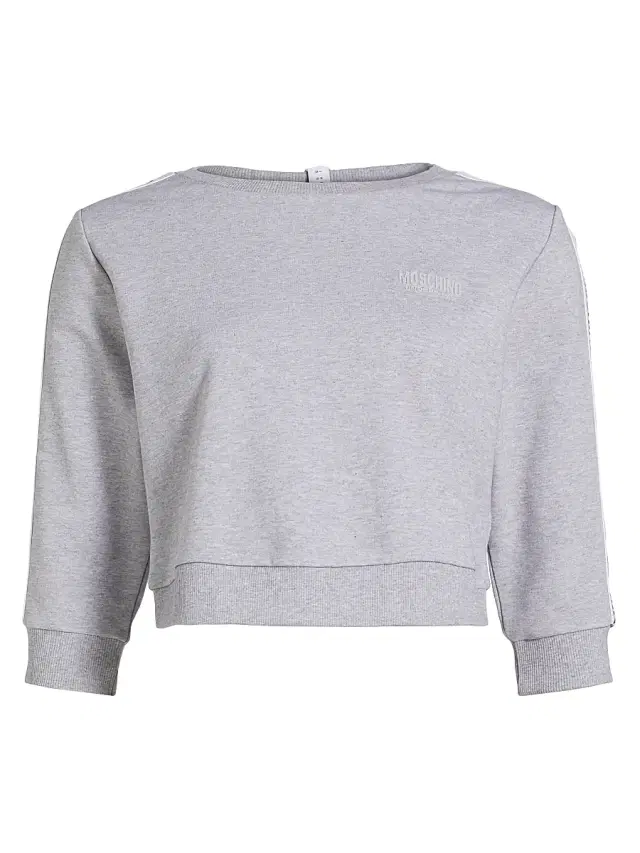 Moschino Women's Mos Under Donna-Velmar Crewneck Crop Sweatshirt - Grey