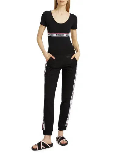 MOSCHINO Women's Mos Under Donna-Velmar Sweatpants - Black - Size Medium | Thumbnail 2