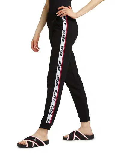 MOSCHINO Women's Mos Under Donna-Velmar Sweatpants - Black - Size Medium | Thumbnail 4