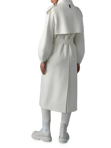 Mackage Women's Ceyla Double-Face Wool Belted Coat - Cream | Thumbnail 5 Mackage Women's Ceyla Double-Face Wool Belted Coat - Cream | Thumbnail 5