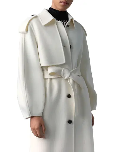 Mackage Women's Ceyla Double-Face Wool Belted Coat - Cream | Thumbnail 6 Mackage Women's Ceyla Double-Face Wool Belted Coat - Cream | Thumbnail 6