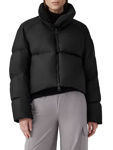 Canada Goose Women's Garnet Crop Puffer Jacket - Black - Size Medium | Thumbnail 3