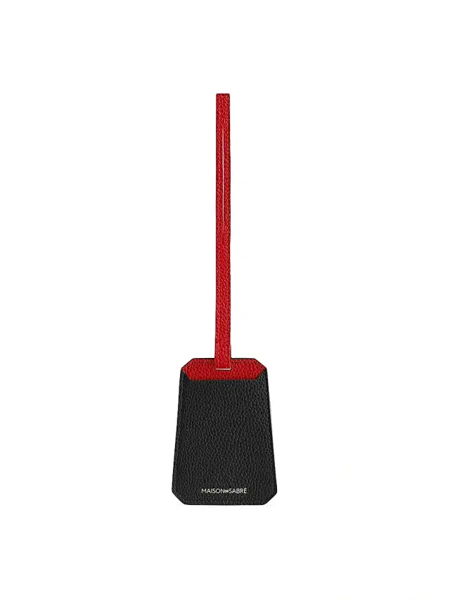 Leather Luggage Tag - Rouge Noir