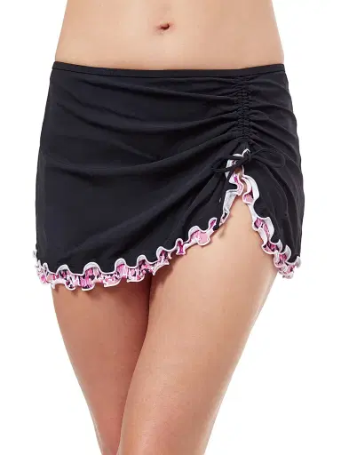 Gottex Swimwear Women's Pretty Wild Ruffle Bikini Bottom - Black | Thumbnail 1