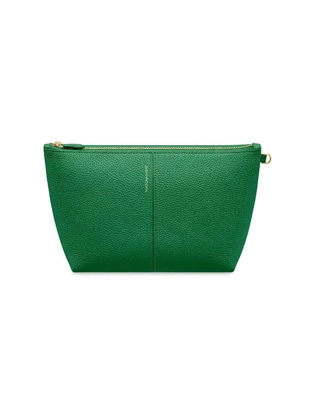 Maison de Sabre Women's Medium Leather Flaire Pouch - Emerald Green