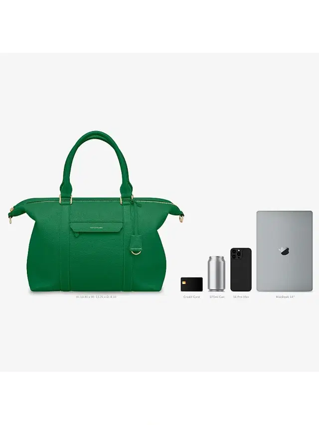 Maison de Sabre Men's Large Leather Weekender Bag - Emerald Green