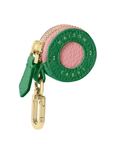 MAISON de SABRÉ Women's Leather AirTag Charm - Emerald Lily | Thumbnail 3