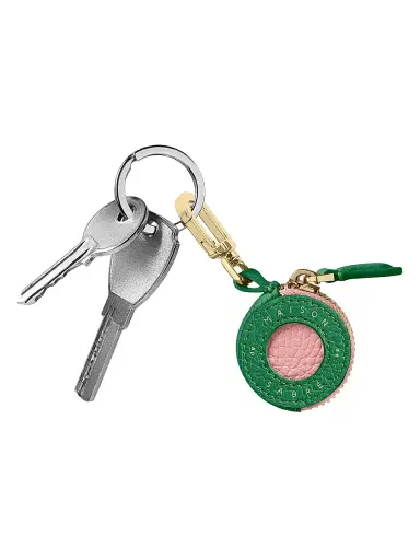 MAISON de SABRÉ Women's Leather AirTag Charm - Emerald Lily | Thumbnail 4