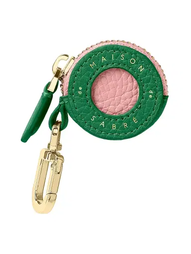 MAISON de SABRÉ Women's Leather AirTag Charm - Emerald Lily | Thumbnail 1