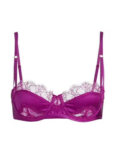 Kiki de Montparnasse Women's Lace Inset Balconette Bra - Framboise - Size 32D | Thumbnail 1