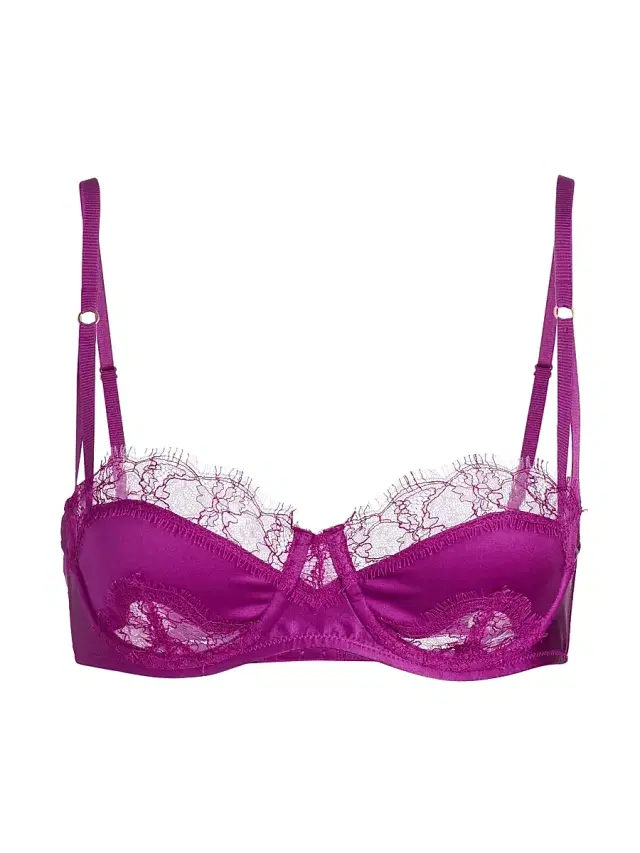 Kiki de Montparnasse Women's Lace Inset Balconette Bra - Framboise