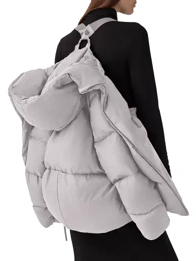 Canada Goose Women's Garnet Oversized Down Puffer Jacket - Moonstone Grey - Size Medium | Thumbnail 6