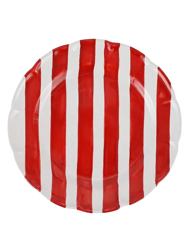 Vietri Amalfitana Stripe Dinner Plate - Red