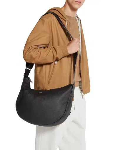 Zegna Men's Deerskin Hobo Panorama Mini Bag | Thumbnail 2