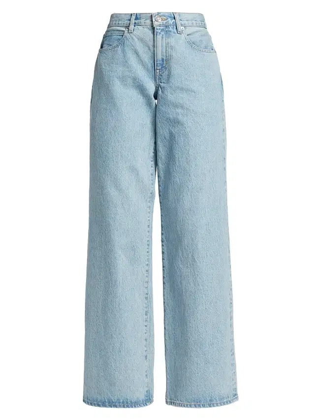 SLVRLAKE Women's Mica Mid-Rise Rigid Wide-Leg Jeans - Clear Skies