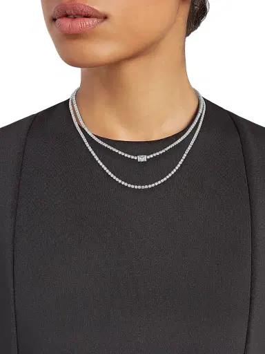 Adriana Orsini Women's Stunner 18K White-Gold-Plated & Cubic Zirconia Layered Necklace - Rhodium | Thumbnail 2