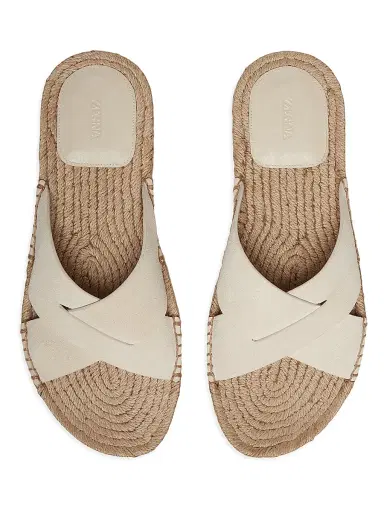 Zegna Men's Suede Espadrille Sandals - Off White - Size 11 | Thumbnail 5 Zegna Men's Suede Espadrille Sandals - Off White - Size 11 | Thumbnail 5