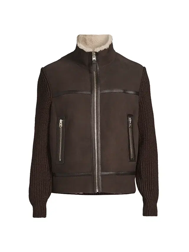 Mackage Men's Jonathan Wool Shearling Jacket - Coffee Natural