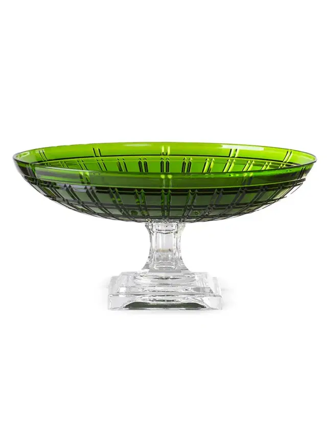 Susan Faux Crystal Centerpiece Bowl - Green