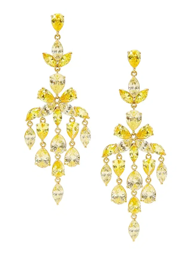 Women's Galore 18K Gold-Plated & Cubic Zirconia Chandelier Earrings - Yellow Stone
