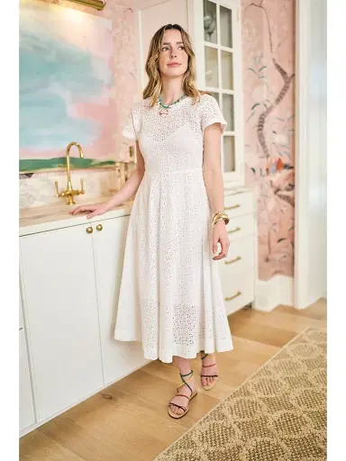 Baybala Women's Celia Cotton Eyelet Dress - Vanilla Eyelet - Size Small | Thumbnail 3 Baybala Women's Celia Cotton Eyelet Dress - Vanilla Eyelet - Size Small | Thumbnail 3