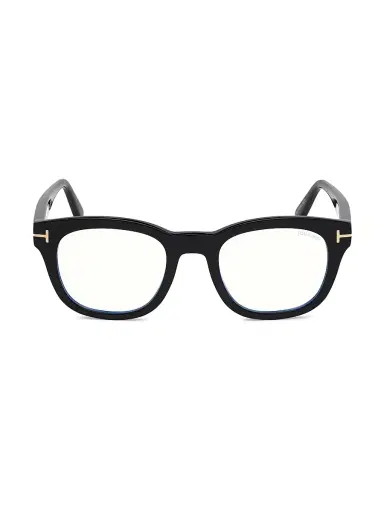 Tom Ford Women's 50MM Geometric Blue Block Optical Glasses - Shiny Black | Thumbnail 1 Tom Ford Women's 50MM Geometric Blue Block Optical Glasses - Shiny Black | Thumbnail 1