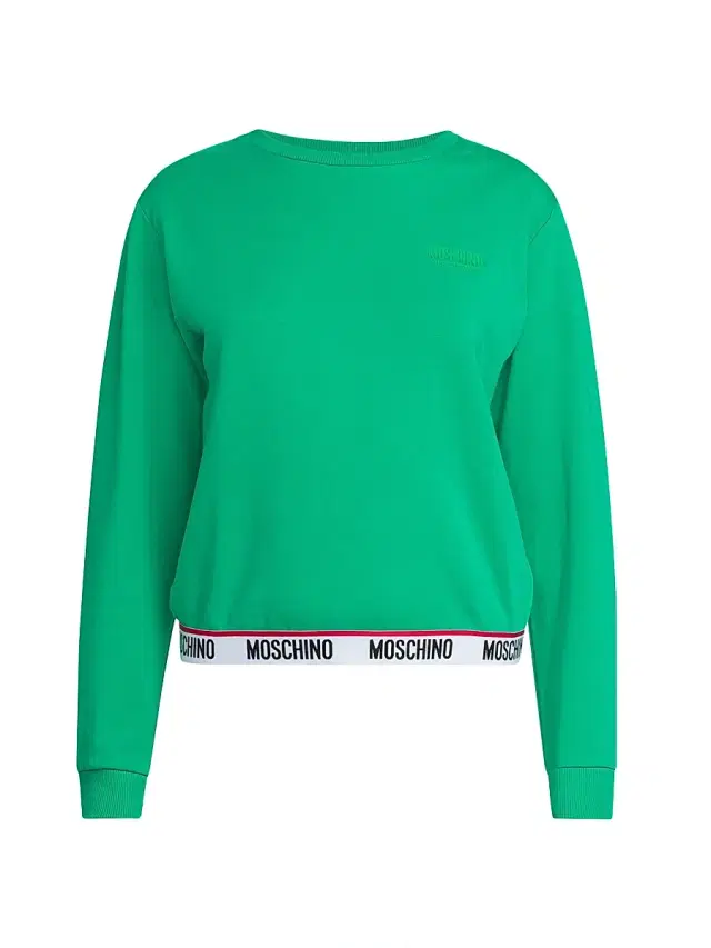 Women's Stretch-Cotton Crewneck Sweatshirt - Green