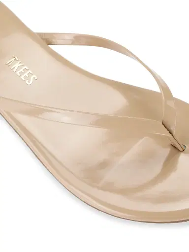 TKEES Women's Foundations Gloss Patent Leather Flip Flops - Sunkissed - Size 6 | Thumbnail 6