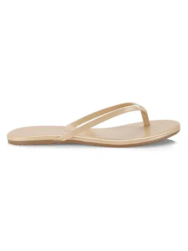 TKEES Women's Foundations Gloss Patent Leather Flip Flops - Sunkissed - Size 6 | Thumbnail 1