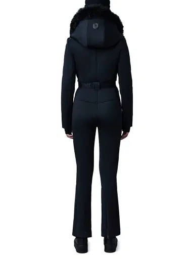 Mackage Women's Elle Belted Shearling-Trimmed Shell Ski Suit - Black - Size Large | Thumbnail 4 Mackage Women's Elle Belted Shearling-Trimmed Shell Ski Suit - Black - Size Large | Thumbnail 4