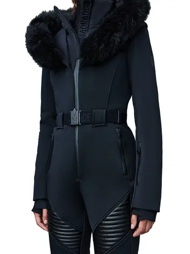 Mackage Women's Elle Belted Shearling-Trimmed Shell Ski Suit - Black - Size Large | Thumbnail 5 Mackage Women's Elle Belted Shearling-Trimmed Shell Ski Suit - Black - Size Large | Thumbnail 5
