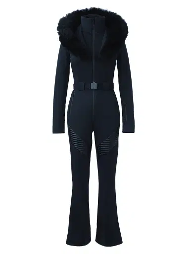Mackage Women's Elle Belted Shearling-Trimmed Shell Ski Suit - Black - Size Large | Thumbnail 1 Mackage Women's Elle Belted Shearling-Trimmed Shell Ski Suit - Black - Size Large | Thumbnail 1