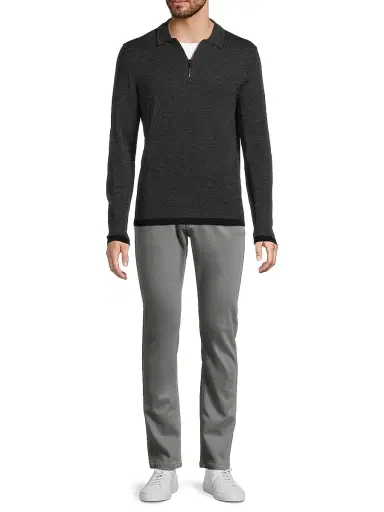 Robert Barakett Men's Forthill Half Zip Sweater - Charcoal - Size XXL | Thumbnail 2