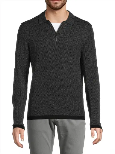 Robert Barakett Men's Forthill Half Zip Sweater - Charcoal - Size XXL | Thumbnail 3