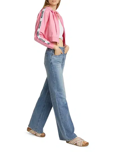 MOSCHINO Women's Mos Under Donna-Velmar Zip-Front Hoodie - Pink - Size Large | Thumbnail 2 MOSCHINO Women's Mos Under Donna-Velmar Zip-Front Hoodie - Pink - Size Large | Thumbnail 2
