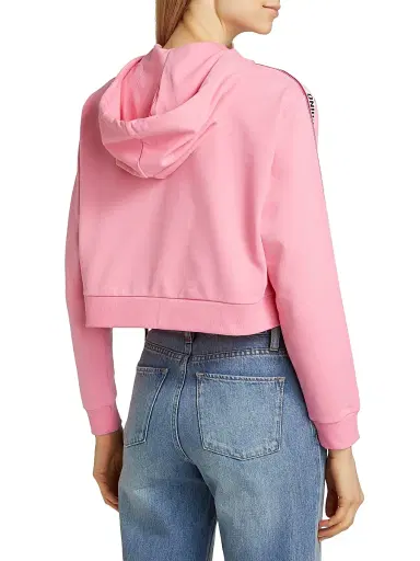 MOSCHINO Women's Mos Under Donna-Velmar Zip-Front Hoodie - Pink - Size Large | Thumbnail 5 MOSCHINO Women's Mos Under Donna-Velmar Zip-Front Hoodie - Pink - Size Large | Thumbnail 5