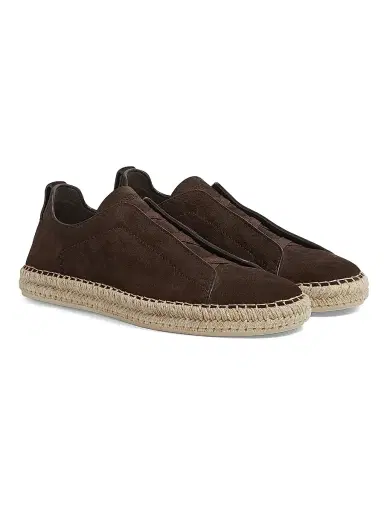 Zegna Men's Suede Triple Stitch Espadrilles - Dark Brown - Size 11 | Thumbnail 2 Zegna Men's Suede Triple Stitch Espadrilles - Dark Brown - Size 11 | Thumbnail 2