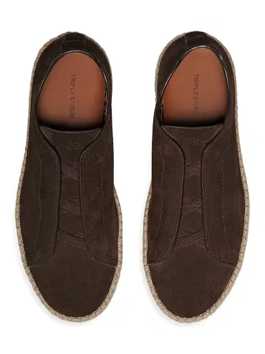 Zegna Men's Suede Triple Stitch Espadrilles - Dark Brown - Size 11 | Thumbnail 4 Zegna Men's Suede Triple Stitch Espadrilles - Dark Brown - Size 11 | Thumbnail 4