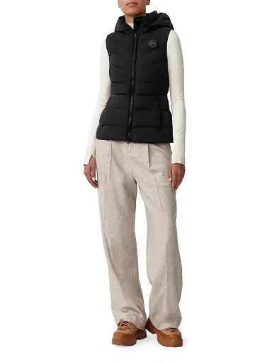 Canada Goose Women's Clair Hooded Down Puffer Vest - Black - Size XL | Thumbnail 2