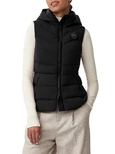 Canada Goose Women's Clair Hooded Down Puffer Vest - Black - Size XL | Thumbnail 3