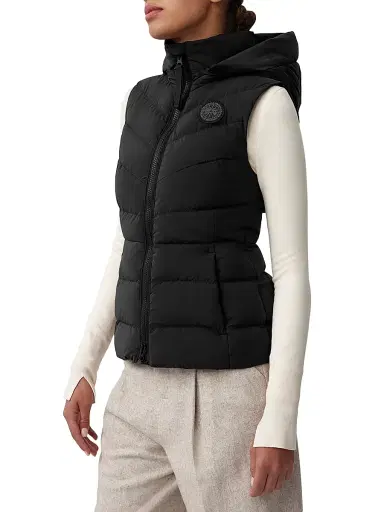 Canada Goose Women's Clair Hooded Down Puffer Vest - Black - Size XL | Thumbnail 4