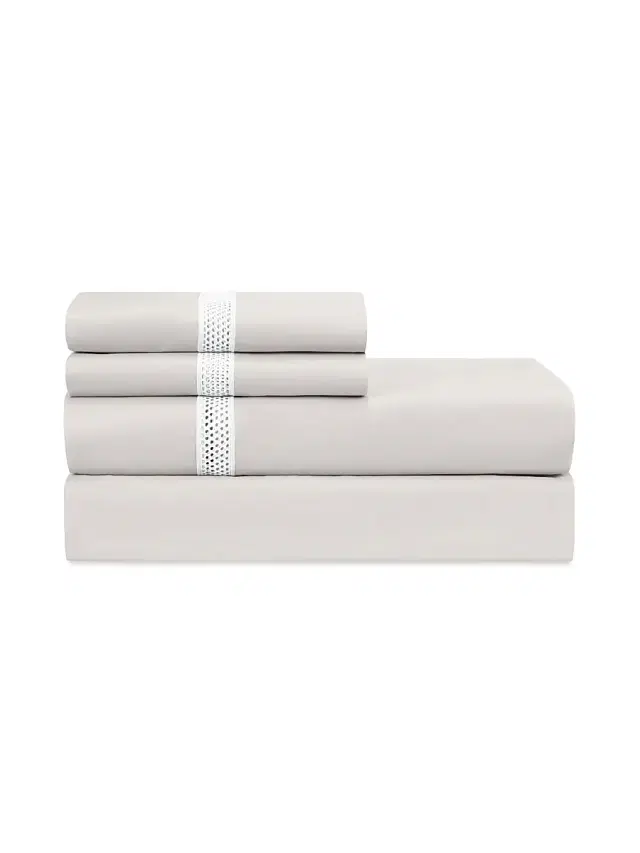 Home Treasures Twin Riley 500-Thread Count Egyptian Cotton Sheet Set - Oyster Full