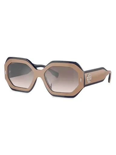Tory Burch Women's Miller 55MM Geometric Sunglasses - Tan | Thumbnail 2 Tory Burch Women's Miller 55MM Geometric Sunglasses - Tan | Thumbnail 2